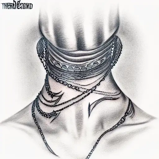 A Chain Of Bands On The Collarbone Closing At The Back Of The Head