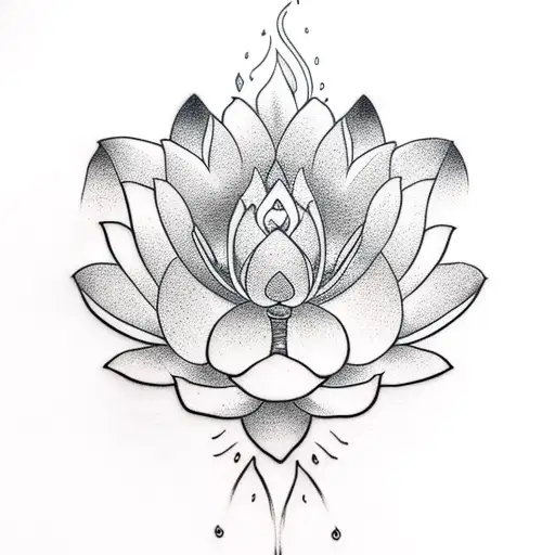 Lotus Flower On Fire