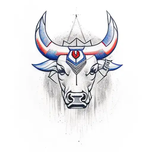 Air Force Tattoo With Bull Head