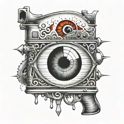 Eye Cartridge Blood Hole Triangle Shell Gun