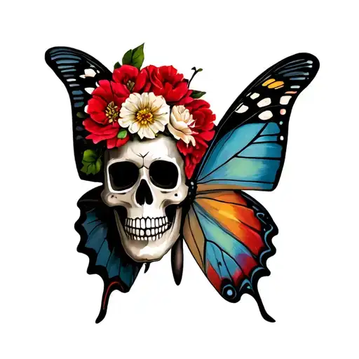 Butterfly With Mexican Death Head