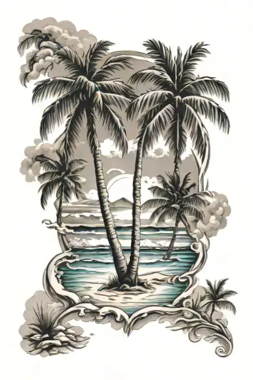 Beach With Palm Trees