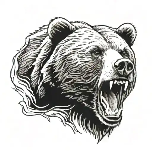 Grizzly Bear Roaring