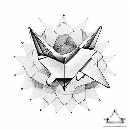 Paper Airplane With A Shadow