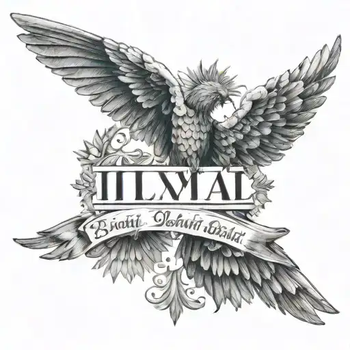 Roman Numeral Birthdate With Wings Spread Wide