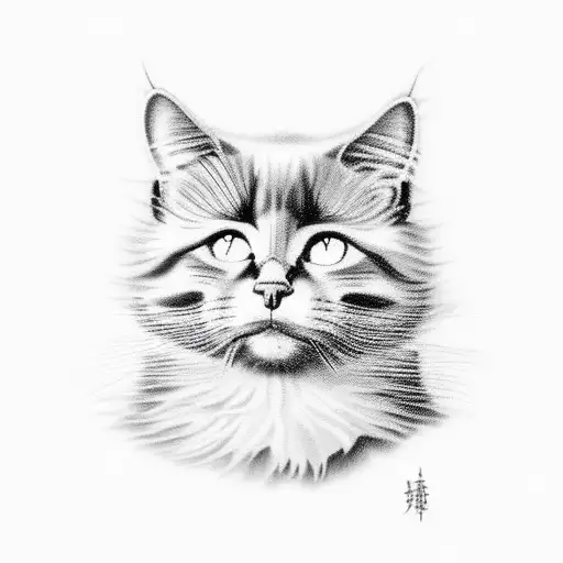 Black Cat On The Red Tree