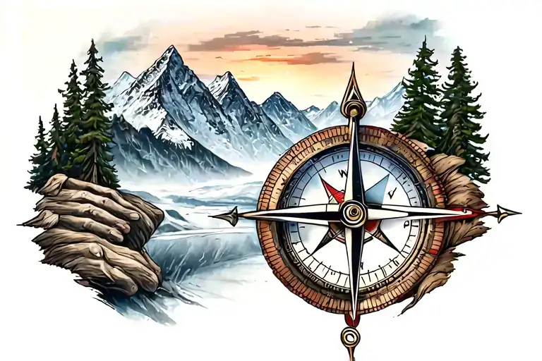 Mountain And Compass