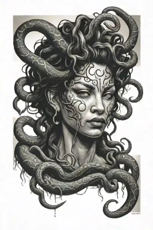 Black Medusa Face