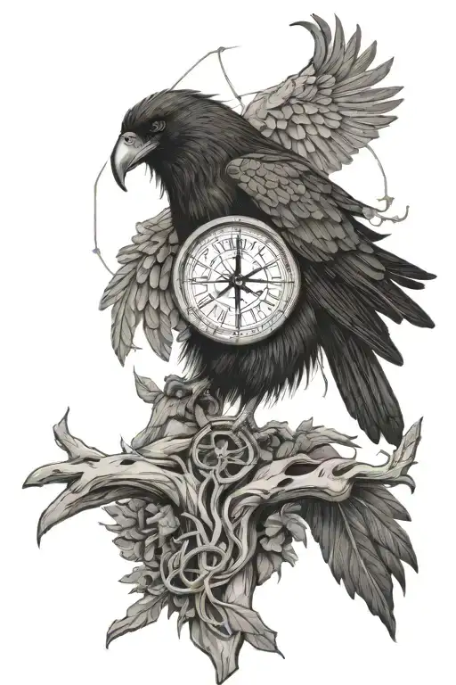 Vegvisir Norse Raven Perched