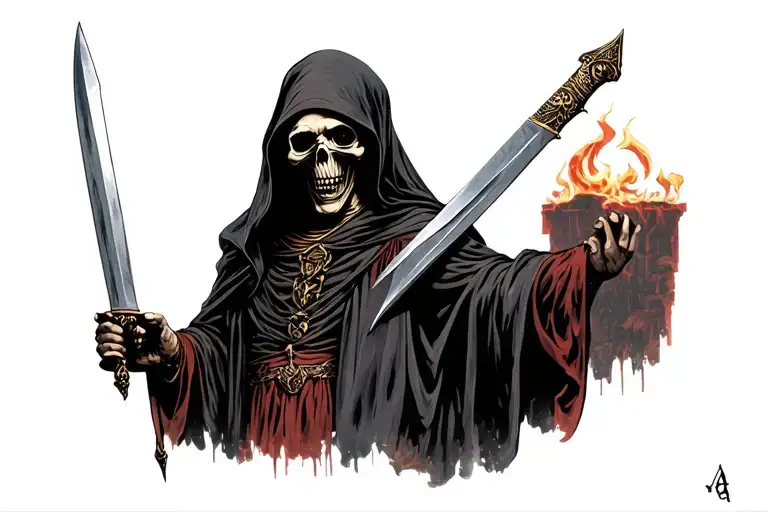 Grim Reaper Holding A Dagger