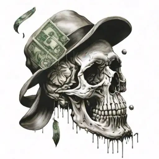 Skull And Money Raining