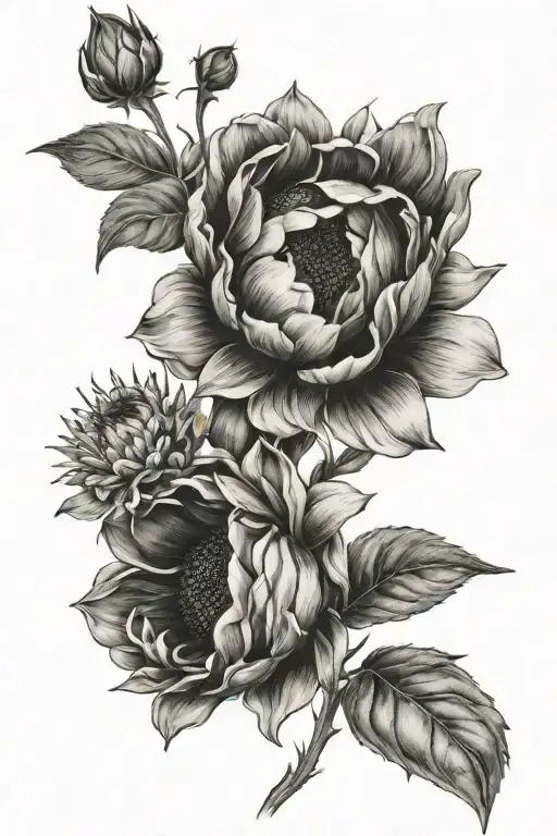 Sunflower Peony Wildflower