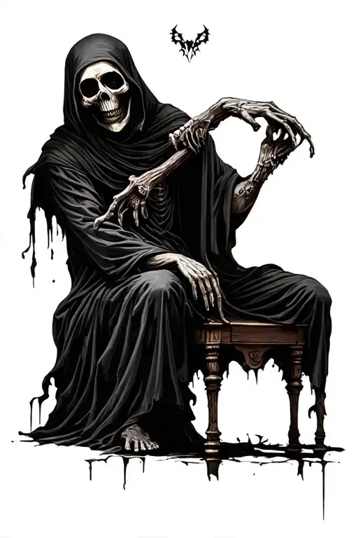 Grim Reaper Sitting In The Shadows
