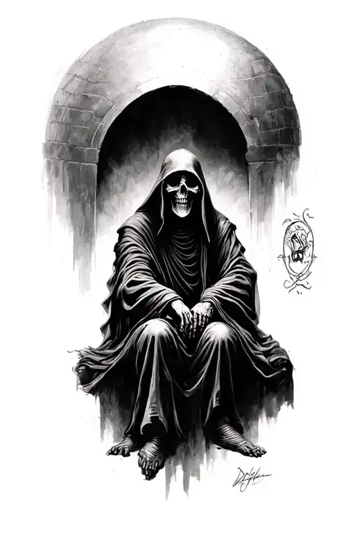 Grim Reaper Sitting In The Shadows
