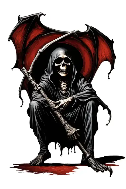 Grim Reaper Sitting In The Shadows