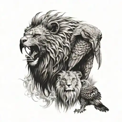 Hawk And Lion