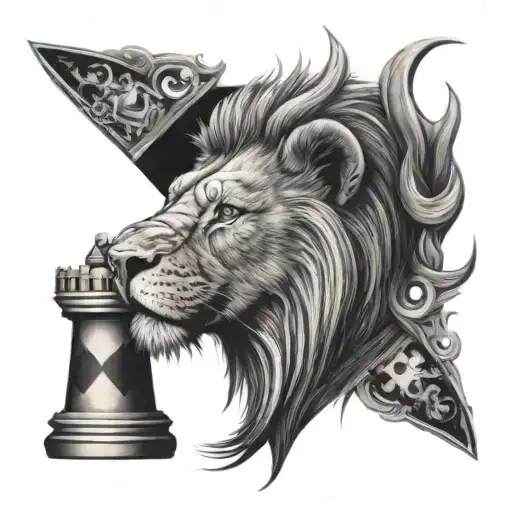 Lion Rook Chess Piece