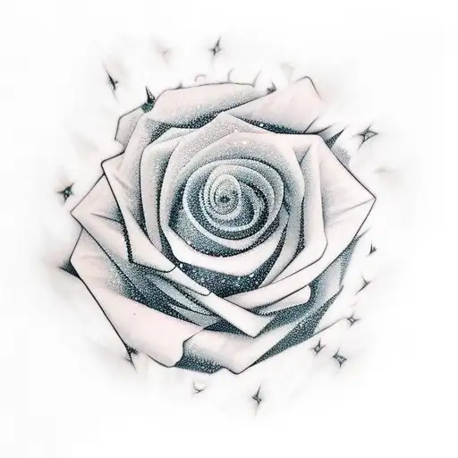 Burning Rose With Nightsky Embers