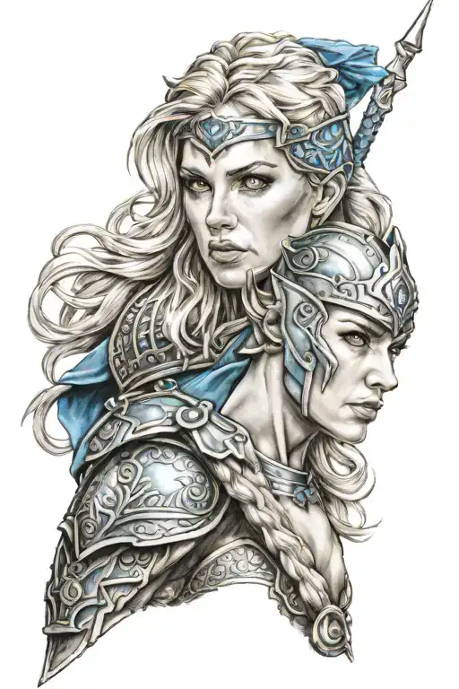 Blonde Haired And Blue Eyed Valkyrie Warrior Woman