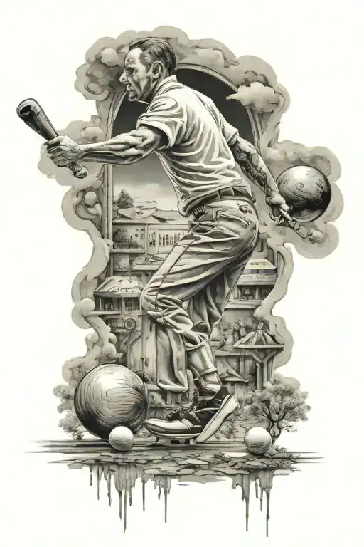 Person On A Outdoor Bowling Green