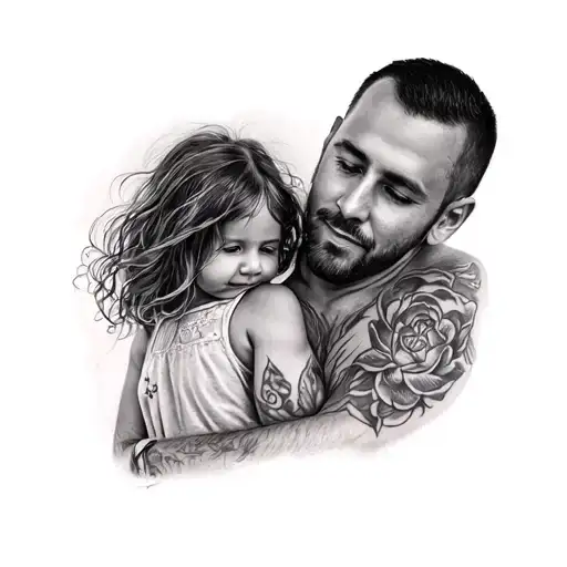 Father With Her Daughter