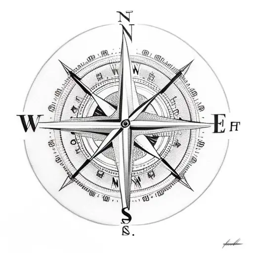 Compass With A Feather