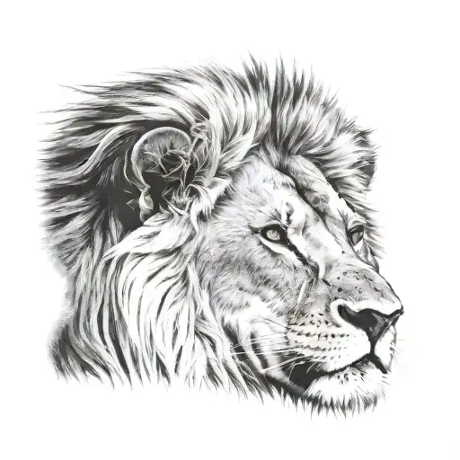 Handsome Lion With African Crown