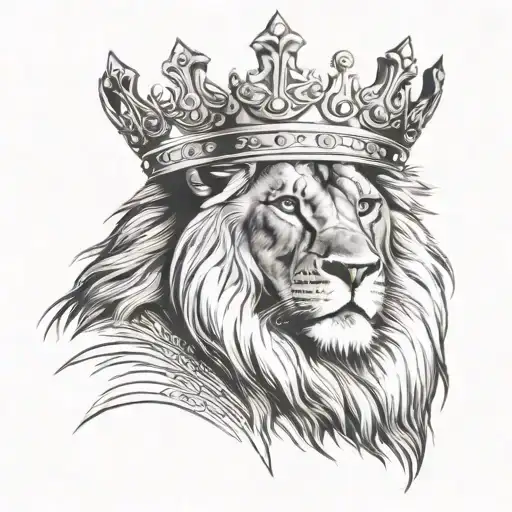 Handsome King Lion With African Crown