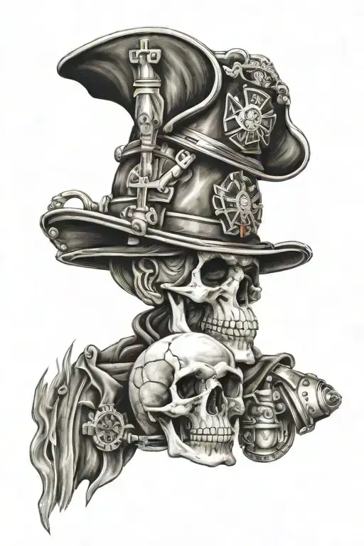 Fire Department And Skull