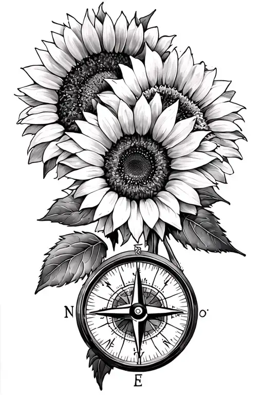 Sunflowers And Compass