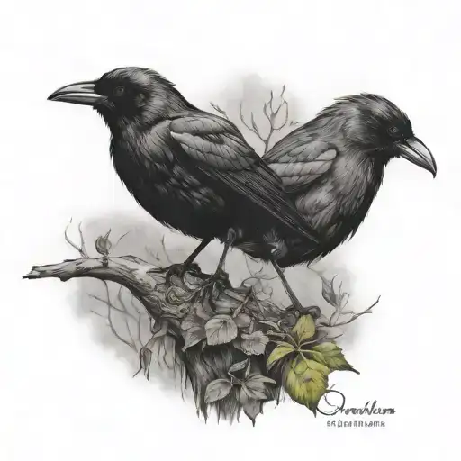 Crow And Robin Bird