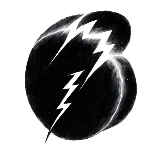 Softly Shaded Black And Grey Lighting Bolts