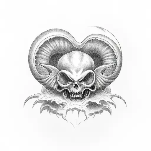 An Angle And A Demon Sourrounded By Clouds