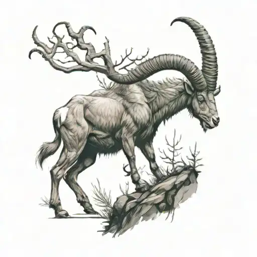 Ibex In The Forest