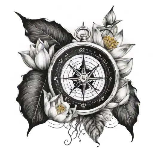 Compass Lighthouse Water Lily Map