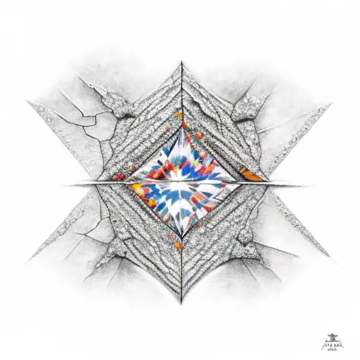 Diamond On The Ground With Cracks On The Ground