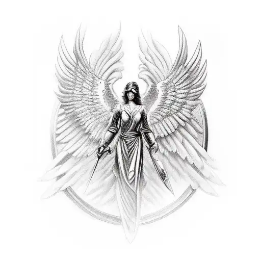 Gaurdian Angel With The Names Bryce And Brandon On His Shield