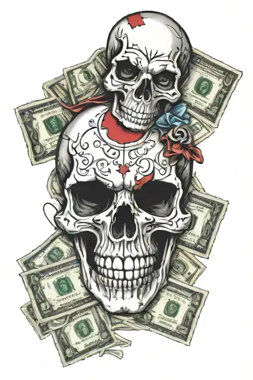 Skull Money Harley Quinn Inspired