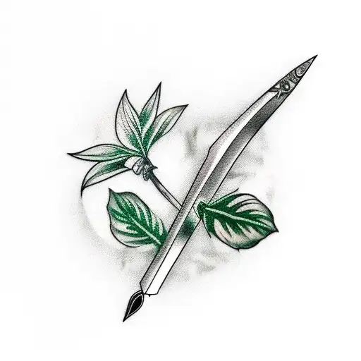 Dagger With A Plant Wrapped Around It