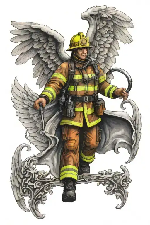 Fireman With Angel Wings