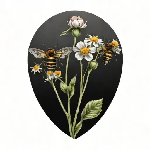 Flower Bouquet Surrounded By Flies