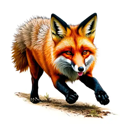 Running Red Fox