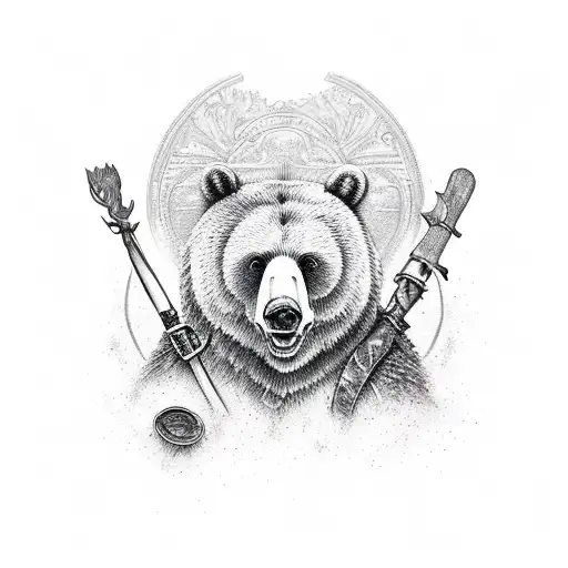 Fierce Bear With Ax