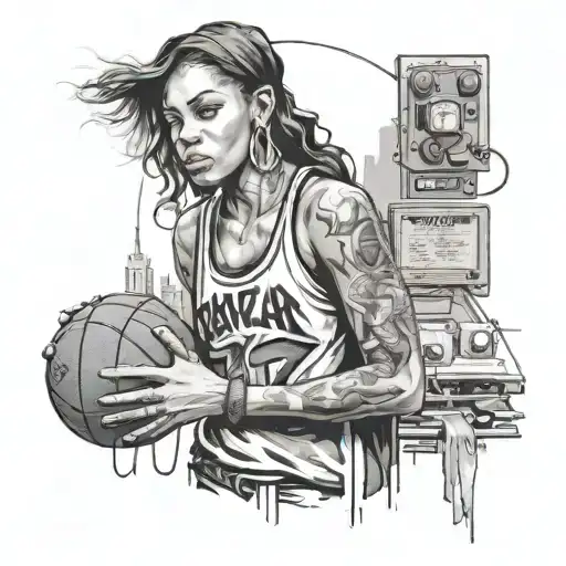 90S Rnb Gangster Girl Posing In Basketball Jersey