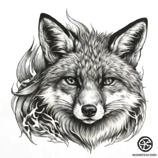 Powerful And Strong Fox With Fire For Hair