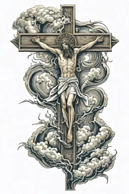 Cross Surrounded My Rain Clouds Surrounding Jesus Stripped