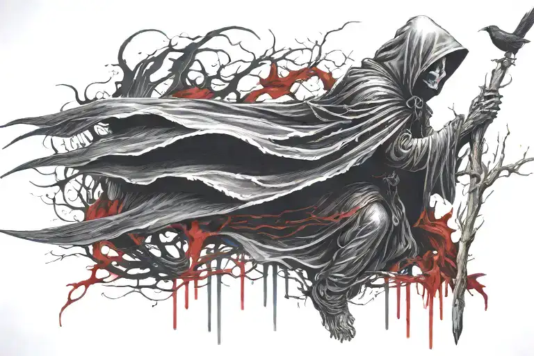 Grim Reaper With Crow