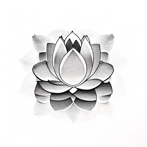 Lotus Flower With Geometric Shapes