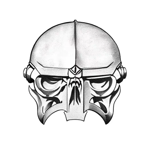 Warhammer 40 Spacemarine Helmet With Many Skulls