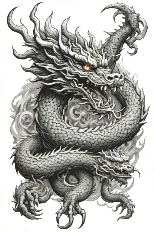 Chinese Dragon On Fire